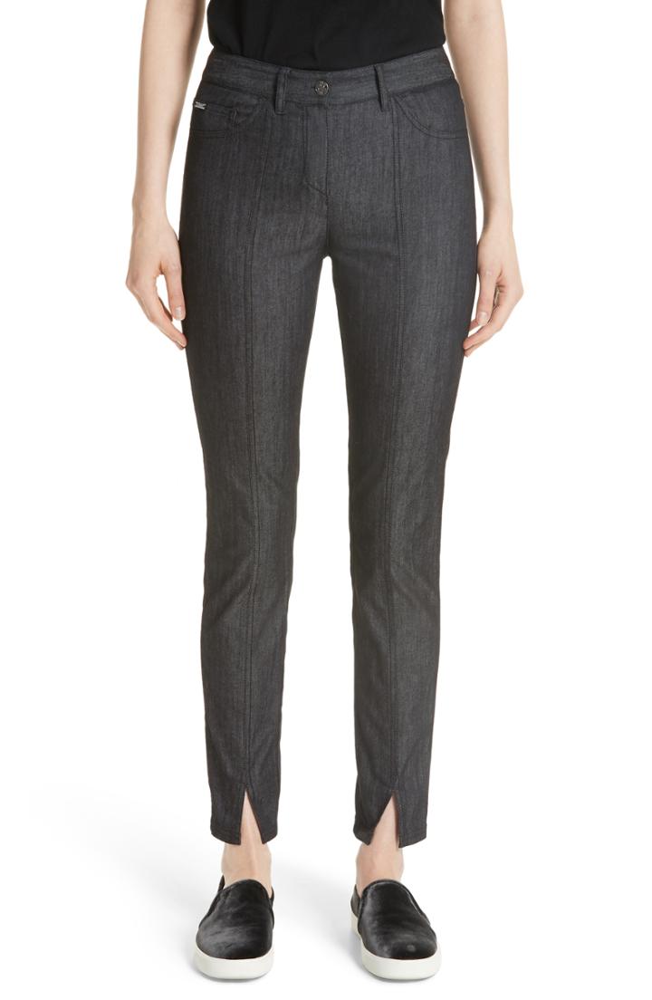 Women's St. John Collection Front Slit Denim Pants