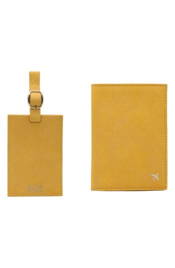 Beis Travel Luggage Tag & Passport Holder Set - Yellow