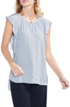 Women's Vince Camuto Soho Pin Dot Flutter Sleeve Top, Size - Blue