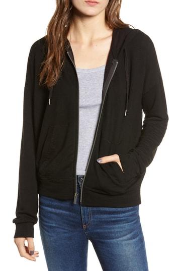Women's Splendid Active Zip Hoodie, Size - Black