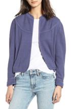 Women's Hinge Textured Crop Jacket, Size - Blue