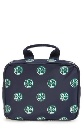 Tory Burch Quinn Print Hanging Cosmetic Case, Size - Geo Print Navy