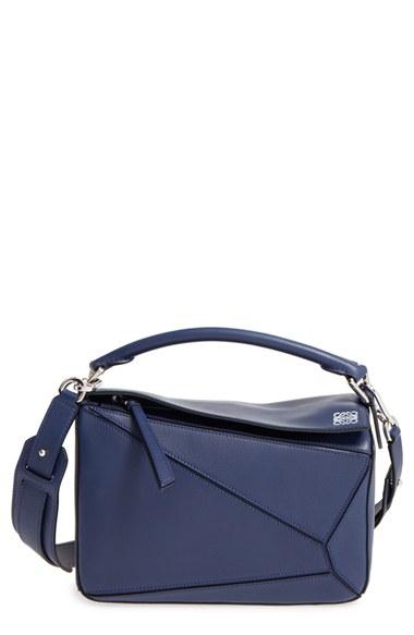 Loewe 'small Puzzle' Calfskin Leather Bag - Blue/green