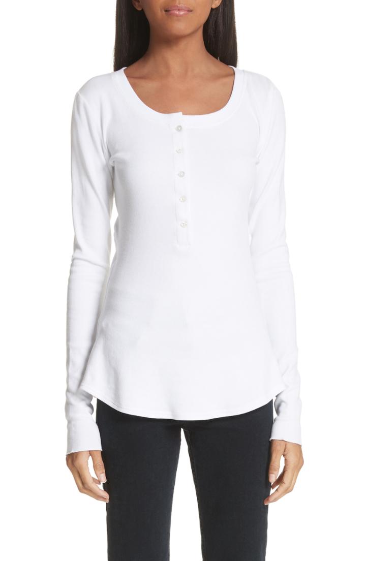 Women's Proenza Schouler Pswl Back Button Henley - White