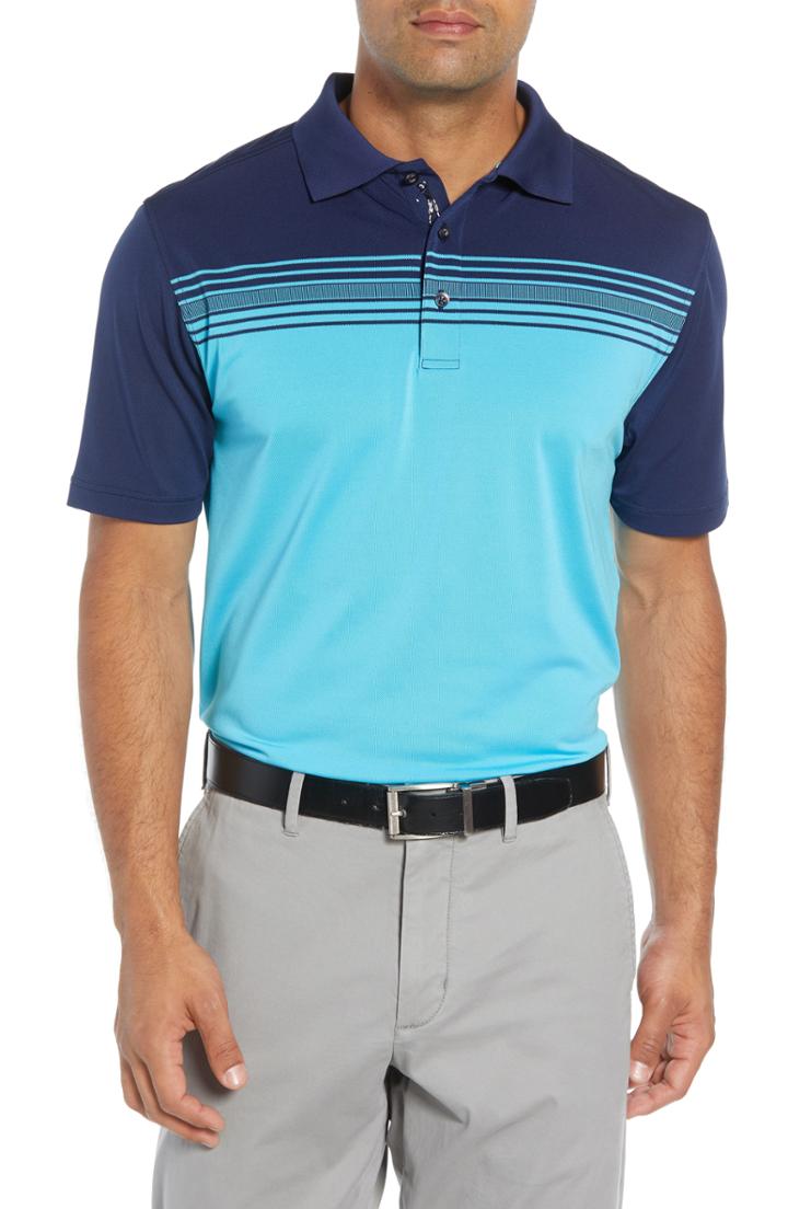 Men's Bobby Jones Xh20 Luna Colorblock Pique Polo, Size - Blue