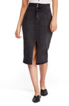 Women's Free People Maddie Denim Midi Skirt - Black