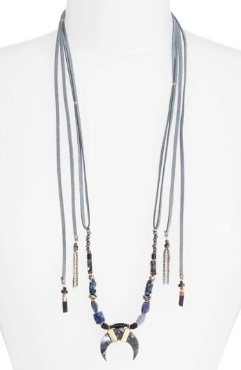 Women's Nakamol Design Umangi Lariat Necklace With Agate Pendant