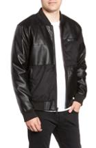 Men's Members Only Patchwork Bomber Jacket, Size - Black