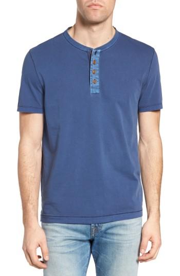 Men's Jeremiah Edmund Pigment Jersey Henley, Size - Blue