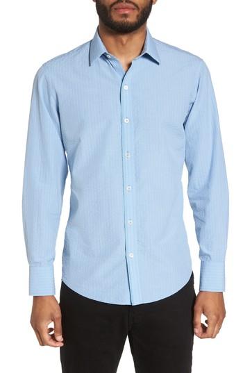 Men's Zachary Prell Nees Gingham Sport Shirt, Size - Blue