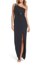 Women's Adrianna Papell Embellished One-shoulder Column Gown