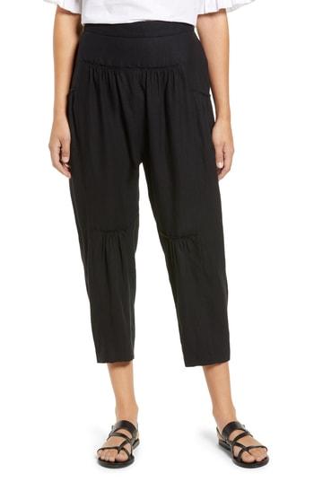 Women's Yakampot Francisca Linen Crop Pants - Black