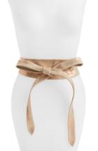 Women's Ada Handmade Leather Wrap Belt, Size - Rose Shimmer