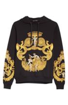 Men's Versace First Line Baroque Print Hooded Sweatshirt