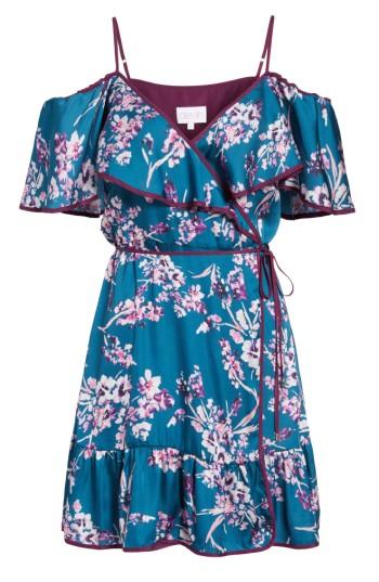 Women's Devlin Iris Off The Shoulder Wrap Dress - Blue