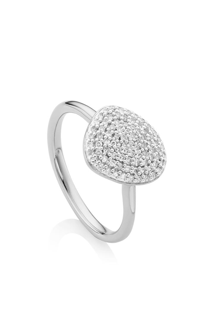 Women's Monica Vinader Nura Diamond Pebble Stacking Ring