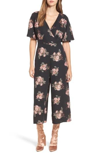 Women's June & Hudson Short Sleeve Jumpsuit - Black