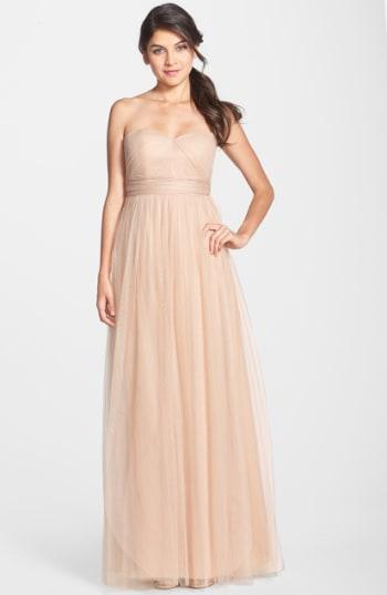 Women's Jenny Yoo Annabelle Convertible Tulle Column Dress (similar To 14w) - Beige