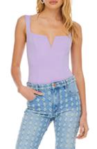 Women's Astr The Label Notch Neck Bodysuit - Purple
