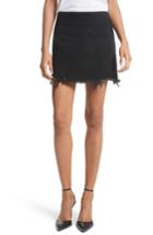 Women's Denim X Alexander Wang Frayed Miniskirt - Black