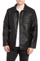 Men's Members Only Logo Embossed Faux Leather Jacket, Size - Black