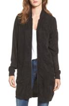 Women's Rvca Space Traveler Longline Bomber Jacket - Black