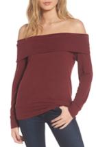 Women's Cupcakes And Cashmere 'brooklyn' Off The Shoulder Top, Size - Burgundy