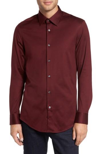 Men's Pal Zileri Jersey Sport Shirt - Burgundy