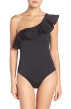 Women's Ted Baker London Ruffle One-piece Swimsuit - Black