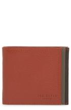 Men's Ted Baker London Snapper Colored Leather Wallet - Orange