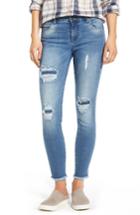 Women's Kut From The Kloth Frayed Hem Repaired Skinny Jeans
