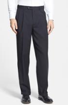 Men's Berle Self Sizer Waist Pleated Trousers X 34 - Black