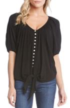 Women's Karen Kane Tie-front Top - Black