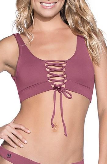 Women's Maaji Juneberry Allure Reversible Lace-up Bikini Top
