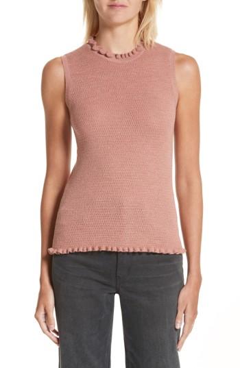 Women's Rebecca Taylor Merino Wool Sweater Tank - Pink