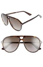 Women's Gucci Pilot 59mm Sunglasses - Havana/ Brown