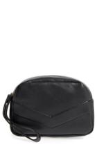 Poverty Flats By Rian Modern Chevron Faux Leather Pouch - Black