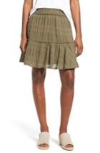 Women's Caslon Smocked Stretch Cotton Mini Skirt - Green