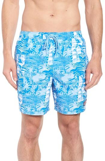 Men's Vineyard Vines Chappy At Sea Swim Trunks, Size - Blue