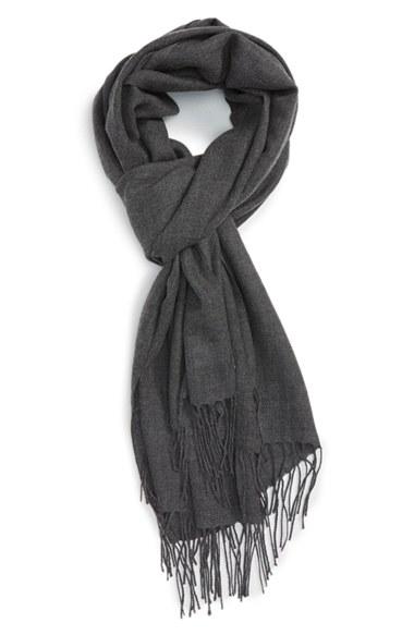 Women's Nordstrom Tissue Weight Wool & Cashmere Scarf, Size - Grey