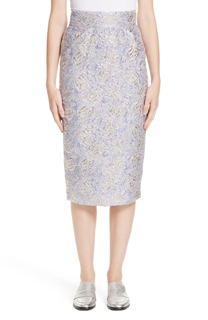 Women's Roseanna Lauren Brocade Pencil Skirt Us / 36 Fr - Purple