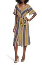 Women's All In Favor Stripe Knit Midi Dress - Yellow