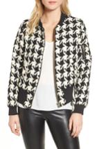 Women's Bishop + Young Houndstooth Bomber Jacket - Black