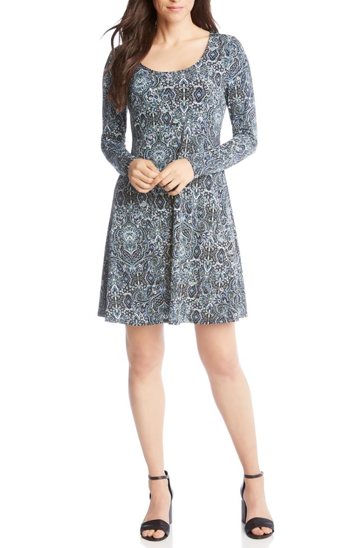 Women's Karen Kane Erin A-line Dress - Blue/green