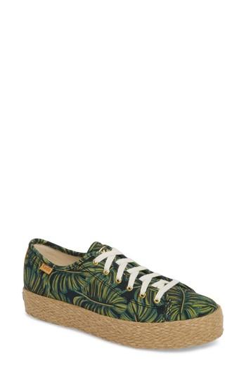 Women's Keds X Rifle Paper Co. Triple Kick Palms Platform Sneaker M - Black