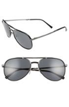 Men's Burberry 58mm Folding Aviator Sunglasses - Black/ Grey