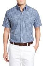 Men's Peter Millar Waimea Regular Fit Plaid Sport Shirt - Blue