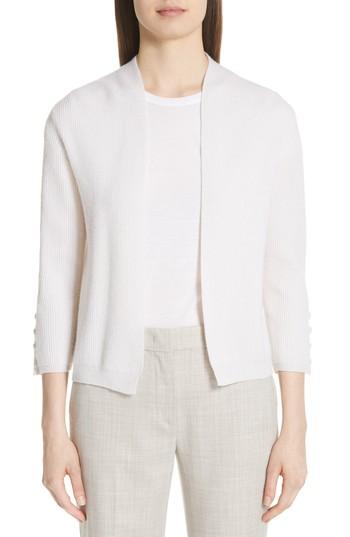 Women's Max Mara Dirce Rib Knit Cashmere Cardigan - Ivory
