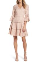 Women's Eliza J Bell Sleeve Lace Fit & Flare Dress - Pink
