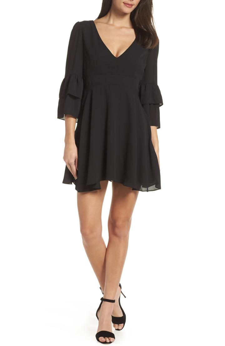 Women's Bb Dakota V-neck Ruffle Crepe Minidress